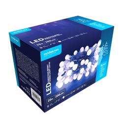 LED-kerstlichtsnoer met parels op netstroom Modee (200LED/20m/10cm) koud wit