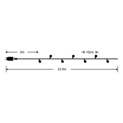 Catena luminosa LED natalizia a perle a corrente Modee (200LED/20m/10cm) bianco caldo