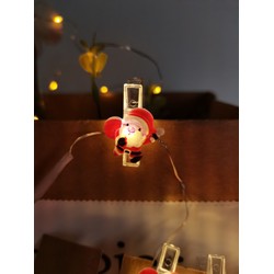 Battery-operated decorative LED Christmas string lights with clips Modee C3013 (10LED/120cm/10cm) warm white
