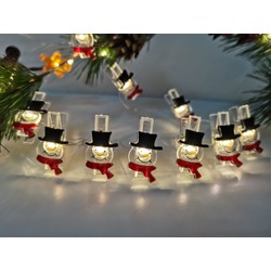 Decoratief LED-kerstlichtsnoer op batterijen met knijpers Modee C3015 (10LED/120cm/10cm) warm wit