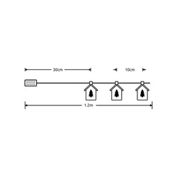 Grinalda decorativa LED de Natal a pilhas Modee C3010 (10LED/120cm/10cm) branco quente