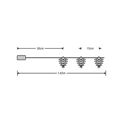 Decoratief LED-kerstlichtsnoer op batterijen Modee C3012 (10LED/165cm/15cm) warm wit