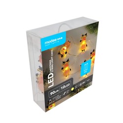 Guirnalda decorativa LED de Navidad a pilas Modee C3023 (10LED/120cm/10cm) blanco cálido