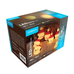 Guirlande décorative LED de Noël à piles Modee C3026 (10LED/120cm/10cm) blanc chaud