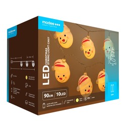 Decoratief LED-kerstlichtsnoer op batterijen Modee C3027 (10LED/120cm/10cm) warm wit