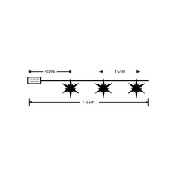 Grinalda decorativa LED de Natal a pilhas Modee C3028 (10LED/165cm/15cm) branco quente