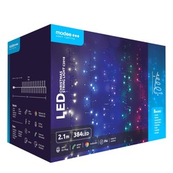 Χριστουγεννιάτικη γιρλάντα LED με ρεύμα Modee C2018 (384LED/2.1m) πολύχρωμο