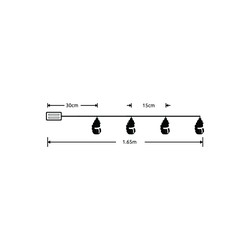Guirlande LED de Noël à piles Modee C1012 (10LED/1.35m/15cm) blanc chaud