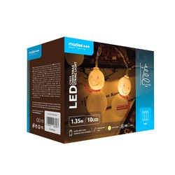 Girlanda LED bożonarodzeniowa na baterie Modee C1015 (10LED/1.35m/15cm) barwa ciepła