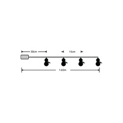 LED-Weihnachtslichterkette mit Batteriebetrieb Modee C1015 (10LED/1.35m/15cm) warmweiß