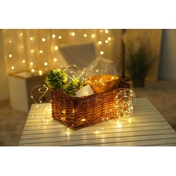 Batteridriven LED-ljusslinga med koppartråd Modee (100LED/5m/5cm) varmvit