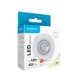 Ronde LED-downlight Modee 4,8W 4000K IP20 D80xH32mm ROT (420 lm) wit