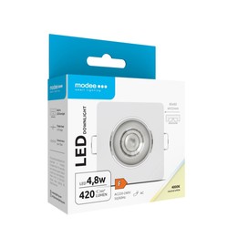 Квадратный светодиодный даунлайт Modee 4,8W 4000K IP20 80xH32mm ROT (420 lm) белый цвет