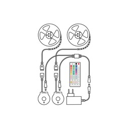 Fita LED com comando Modee 12W IP20 com sensor 2700K+RGB (280 lm) 2x1,5M