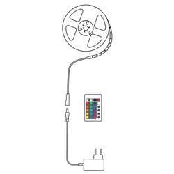 Taśma LED z pilotem Modee 24W IP20 RGB 10M