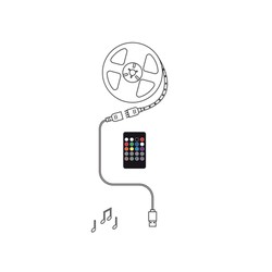 Ruban LED avec télécommande Modee 7W IP20 RGB + USB (80 lm) 2M