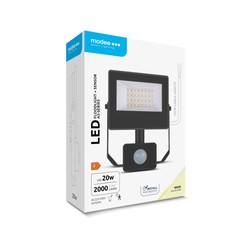 LED-strålkastare Modee serie A3 med sensor 20W 120° 4000K (2000 lm)
