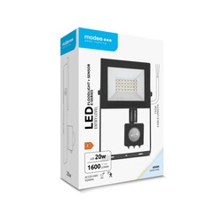 LED-strålkastare Modee serie E med sensor 20W 120° 6000K (1600 lm)