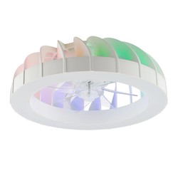 Plafonnier LED avec ventilateur Modee 30W RGB + 3CCT D540mm avec télécommande F2 (4200 lm)