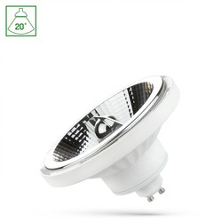 Faretto LED AR111 10 W 3000 K GU10 20°, dimmerabile, bianco