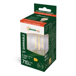 LED golf ball bulb 5.5 W 2700 K E27, dimmable, clear glass