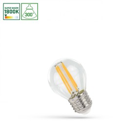 Lâmpada LED esférica 6 W 1800 K E27 IP20, vidro transparente – foto 3