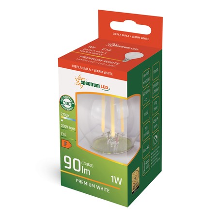 Λάμπα LED σφαιρική 1 W 2700 K E14, οπάλ
