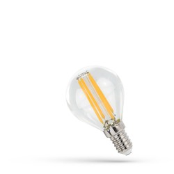 Lampadina LED sferica 4 W 4000 K E14, vetro trasparente