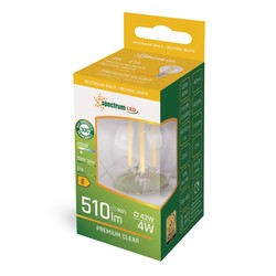 Lâmpada LED esférica 4 W 4000 K E14, vidro transparente – foto 3