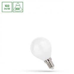 Lampadina LED sferica 4 W 4000 K E14, opale