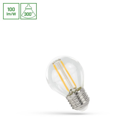 Lâmpada LED esférica 1 W 2700 K E27, vidro transparente