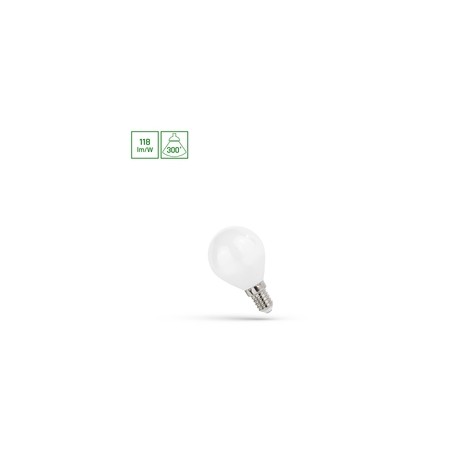 LED-kogellamp 5,5 W 4000 K E14, opaal