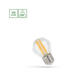 Bombilla LED esférica 5,5 W 2700 K E27, vidrio transparente