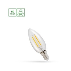 Lâmpada LED vela 1 W 2700 K E14, vidro transparente – foto 2