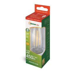 LED candle bulb 4 W 2700 K E14, clear glass