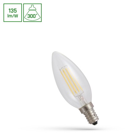 LED-Kerzenlampe 5,5 W 4000 K E14, Klarglas