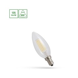 LED candle bulb 5.5 W 4000 K E14, clear glass – photo 2
