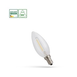 Светодиодная лампа-свеча 1 W 1800 K E14 IP20, прозрачное стекло