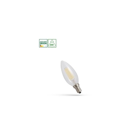 LED candle bulb 4 W 1800 K E14 IP20, clear glass
