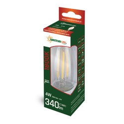 LED candle bulb 4 W 1800 K E14 IP20, clear glass – photo 2