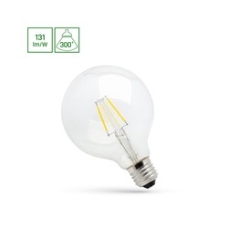 LED globe bulb 8 W 4000 K E27, clear glass – photo 2