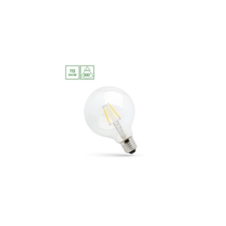 LED globe bulb 4 W 2700 K E27, clear glass