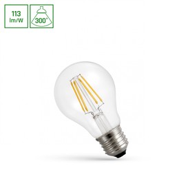 Филаментная светодиодная лампа 4 W 2700 K E27, прозрачное стекло