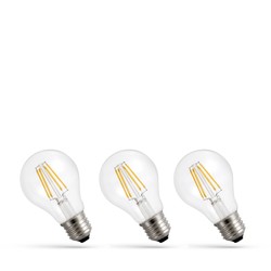 Lâmpada LED de filamento 7 W 2700 K E27, pack de 3, vidro transparente – foto 3