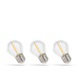 LED-kogellamp 1 W 2700 K E27, 3-pack, helder glas – foto 2