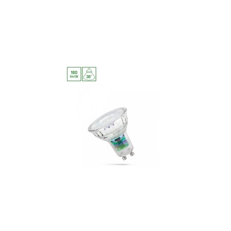 Foco LED GU10 2,5 W 3000 K 38°, con lente
