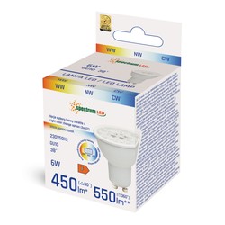 Foco LED GU10 6 W 38°, CCT (temperatura de color ajustable), con lente