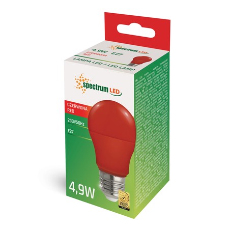 Lâmpada LED standard 4,9 W E27, vermelho