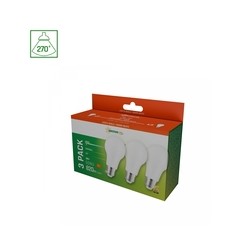 LED-normallampa 9 W 3000 K E27, 3-pack – foto 2