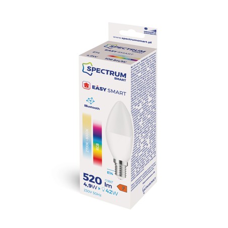 Flamme LED connectée BTM 4,9 W E14 IP20 dimmable CCT (température réglable) RGBW